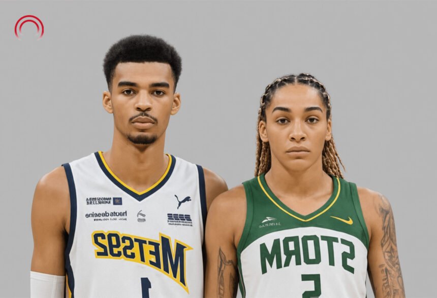 Gabby Williams lors d'un match de basket avec l'équipe de France