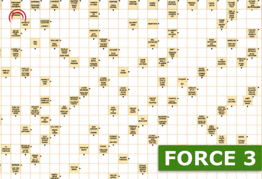 mots fléchés gratuits - force 3